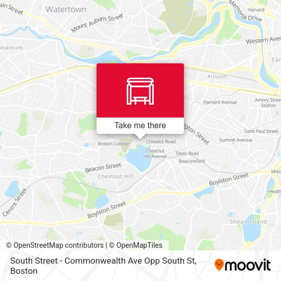 Mapa de South Street - Commonwealth Ave Opp South St