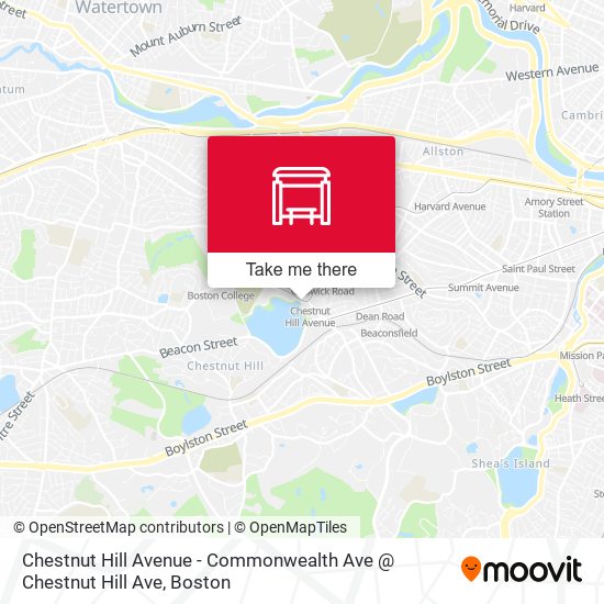 Chestnut Hill Avenue - Commonwealth Ave @ Chestnut Hill Ave map