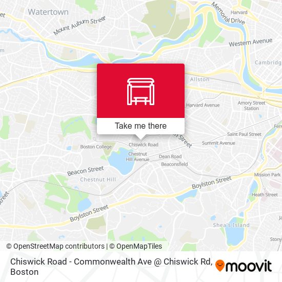 Chiswick Road - Commonwealth Ave @ Chiswick Rd map