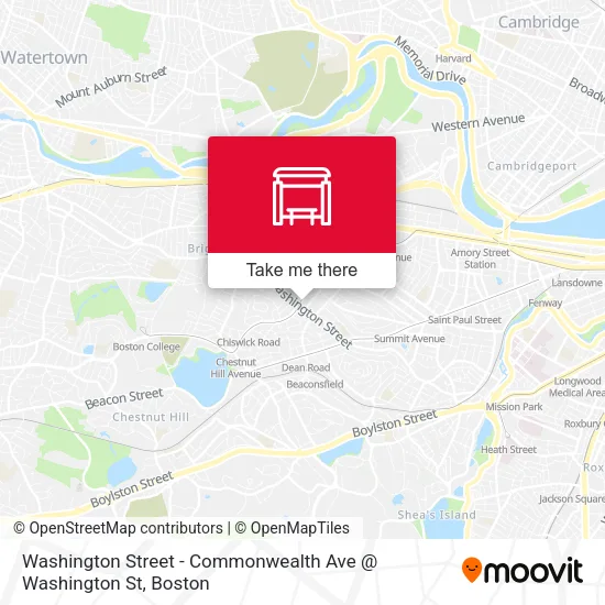 Mapa de Washington Street - Commonwealth Ave @ Washington St