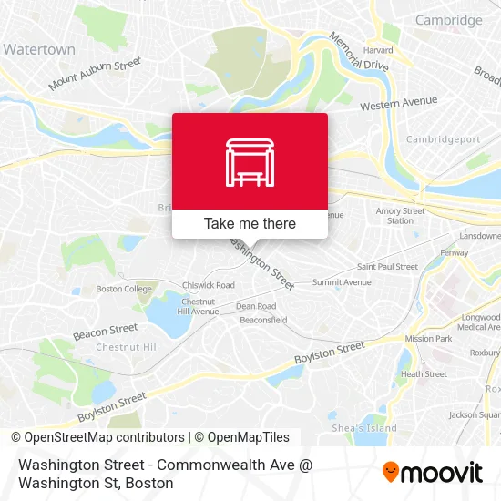 Mapa de Washington Street - Commonwealth Ave @ Washington St