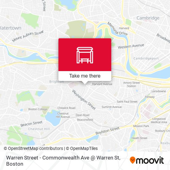 Warren Street - Commonwealth Ave @ Warren St map