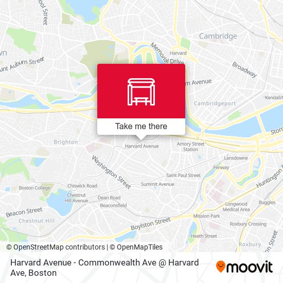 Mapa de Harvard Avenue - Commonwealth Ave @ Harvard Ave