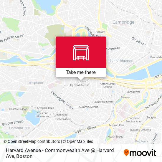 Mapa de Harvard Avenue - Commonwealth Ave @ Harvard Ave