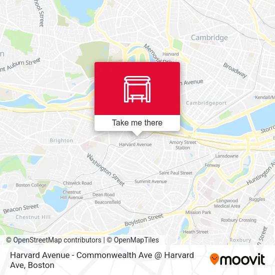 Mapa de Harvard Avenue - Commonwealth Ave @ Harvard Ave