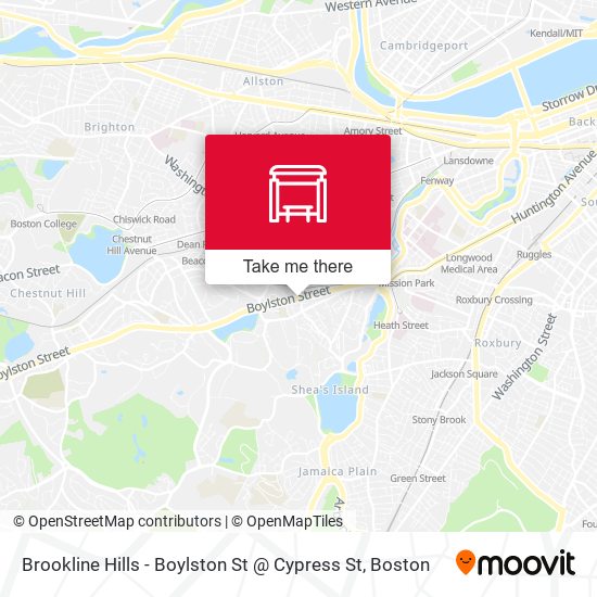 Mapa de Brookline Hills - Boylston St @ Cypress St