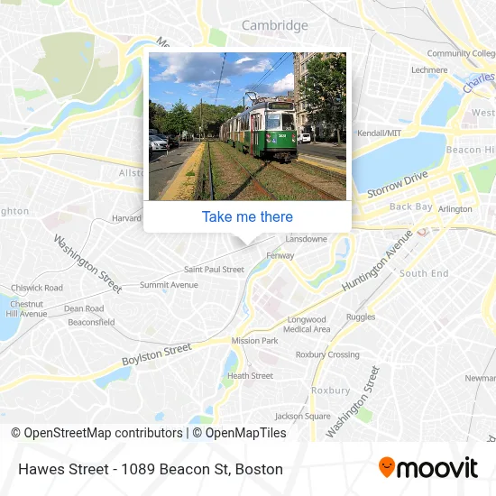 Hawes Street - 1089 Beacon St map