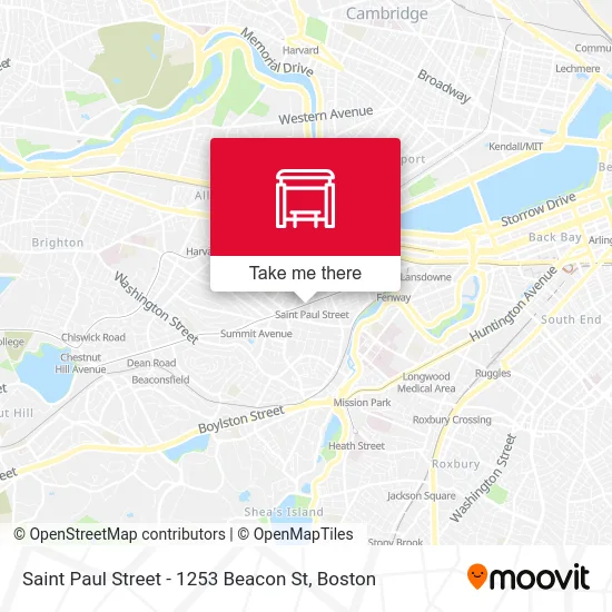 Saint Paul Street - 1253 Beacon St map