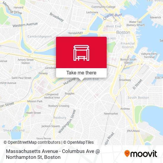 Massachusetts Avenue - Columbus Ave @ Northampton St map