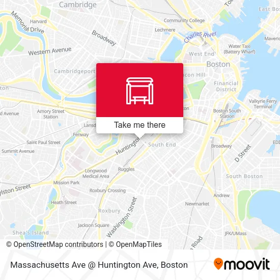 Mapa de Massachusetts Ave @ Huntington Ave
