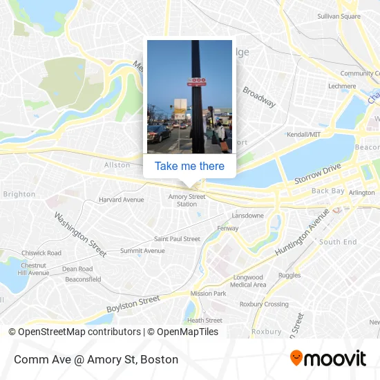 Mapa de Comm Ave @ Amory St