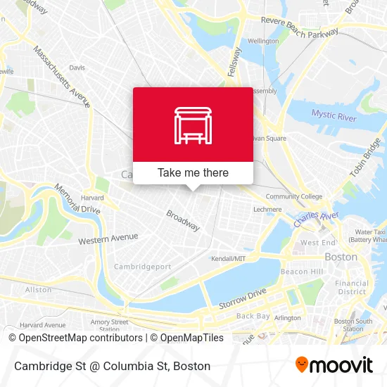 Mapa de Cambridge St @ Columbia St