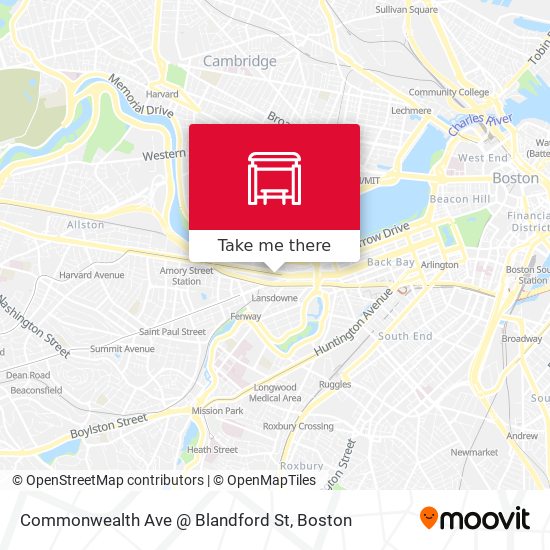 Commonwealth Ave @ Blandford St map