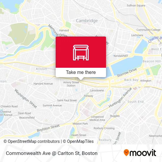 Mapa de Commonwealth Ave @ Carlton St