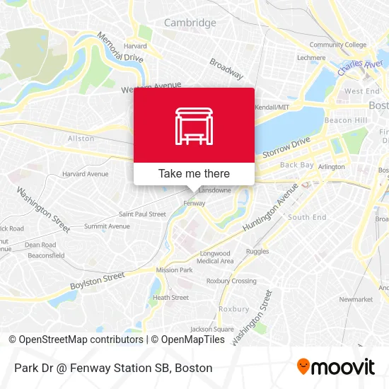 Mapa de Park Dr @ Fenway Station SB