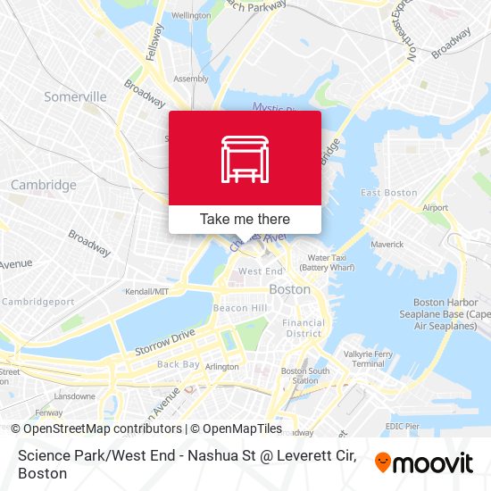 Science Park / West End - Nashua St @ Leverett Cir map