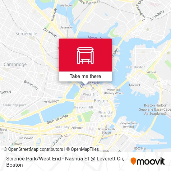 Science Park / West End - Nashua St @ Leverett Cir map