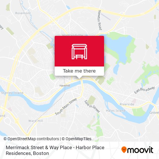 Merrimack Street & Way Place - Harbor Place Residences map