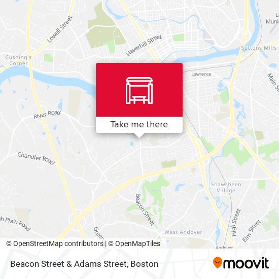 Beacon Street & Adams Street map