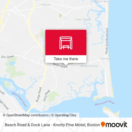 Beach Road & Dock Lane - Knotty Pine Motel map