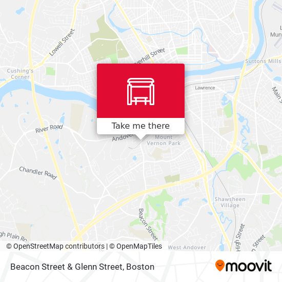 Beacon Street & Glenn Street map
