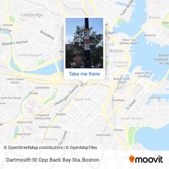 Mapa de Dartmouth St Opp Back Bay Sta