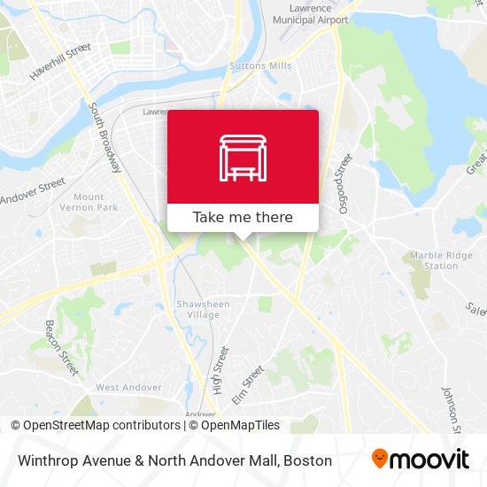 Winthrop Avenue & North Andover Mall map