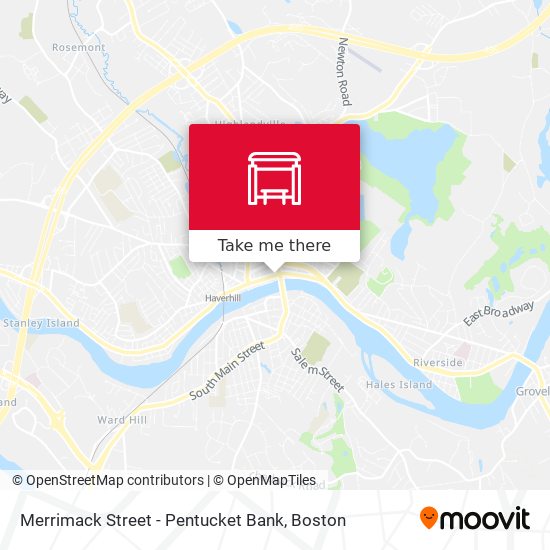 Merrimack Street - Pentucket Bank map