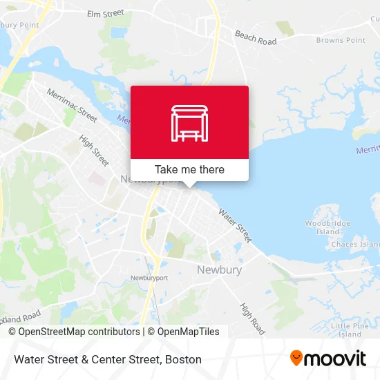 Water Street & Center Street map