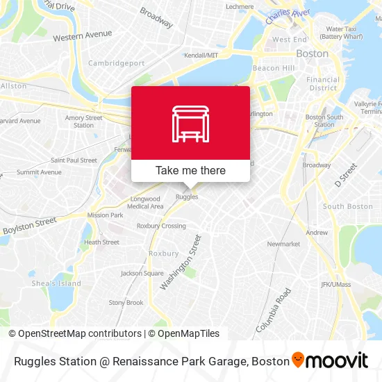 Ruggles Station @ Renaissance Park Garage map