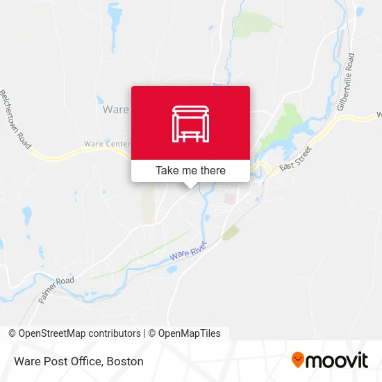 Ware Post Office map