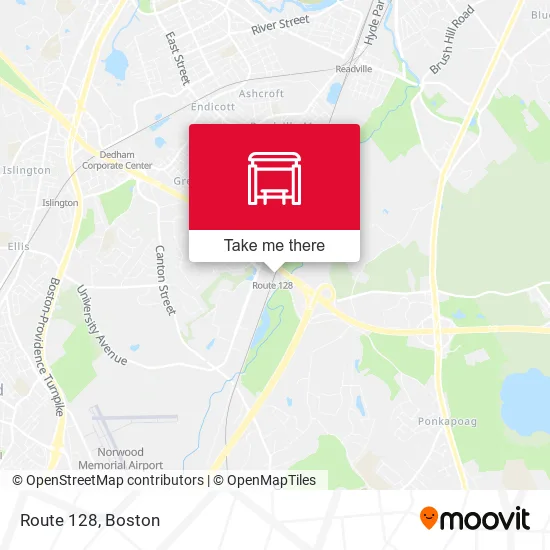 Route 128 map