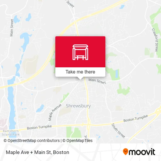 Maple Ave + Main St map