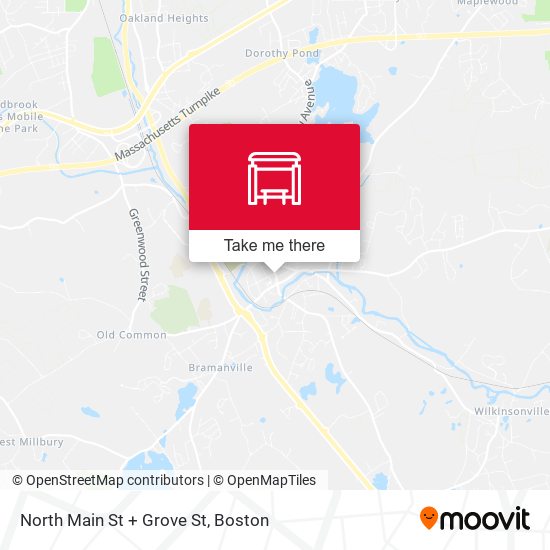 North Main St + Grove St map