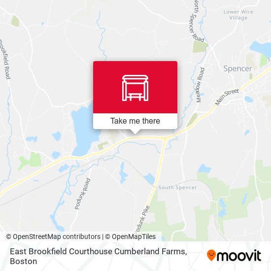 East Brookfield Courthouse Cumberland Farms map