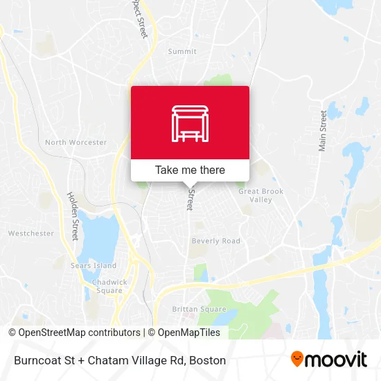 Burncoat St + Chatam Village Rd map