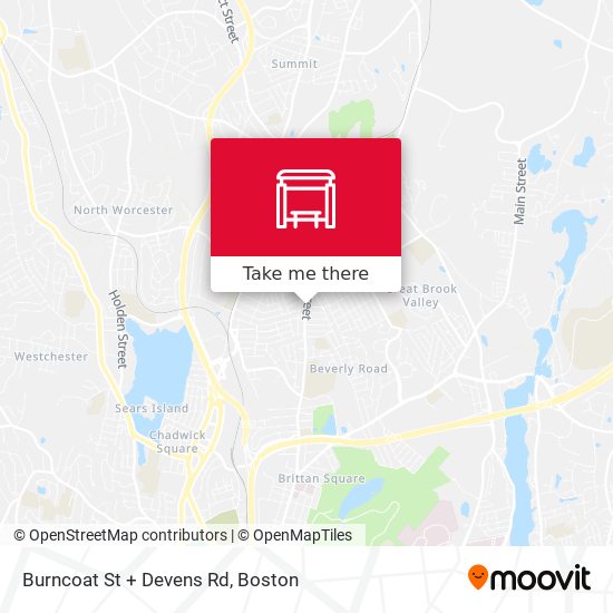 Burncoat St + Devens Rd map