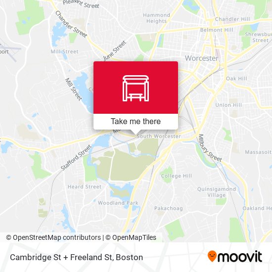 Cambridge St + Freeland St map