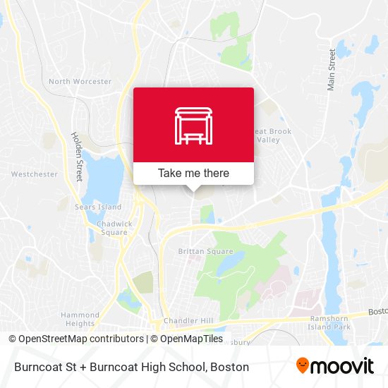 Burncoat St + Burncoat High School map