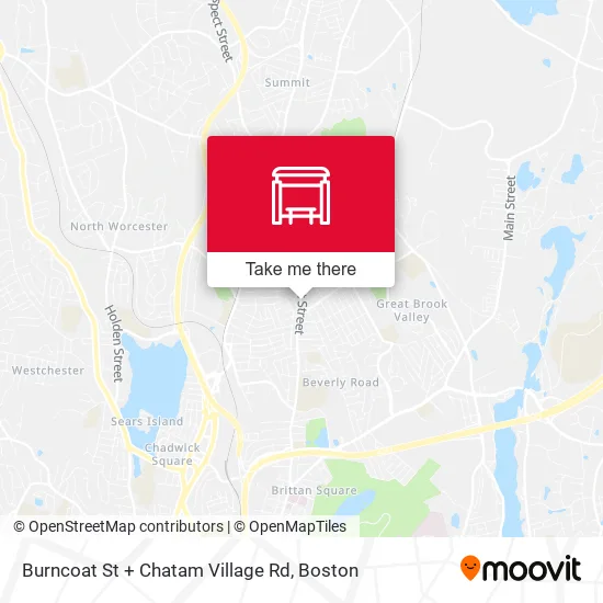 Burncoat St + Chatam Village Rd map
