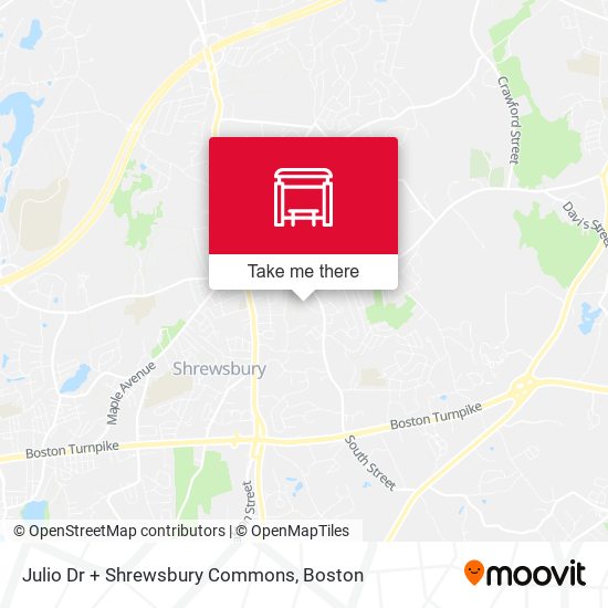 Julio Dr + Shrewsbury Commons map