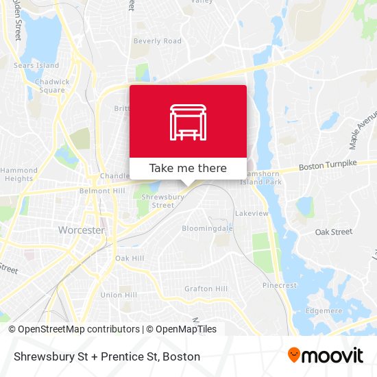 Shrewsbury St + Prentice St map