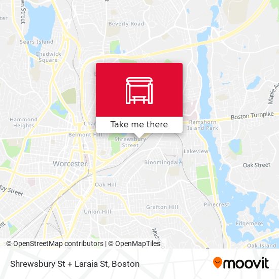 Shrewsbury St + Laraia St map