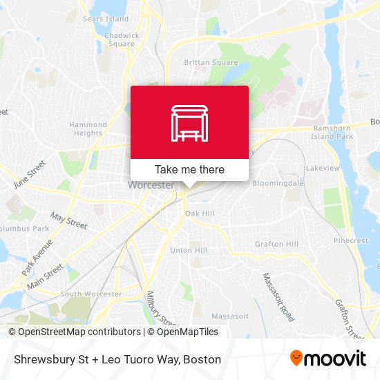 Shrewsbury St + Leo Tuoro Way map