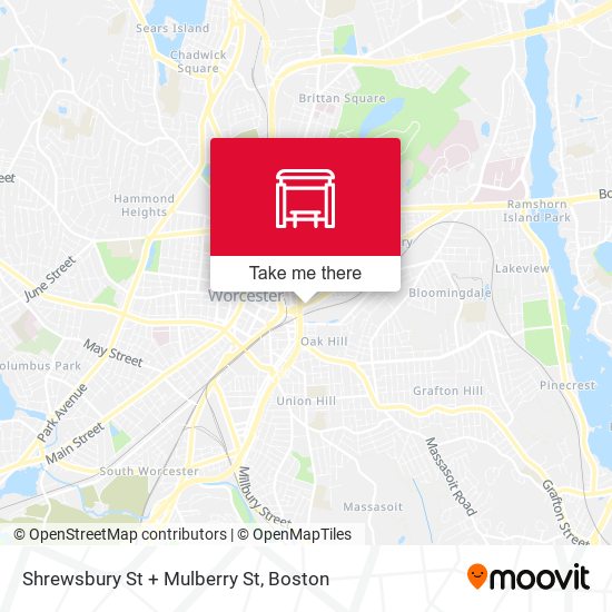 Shrewsbury St + Mulberry St map