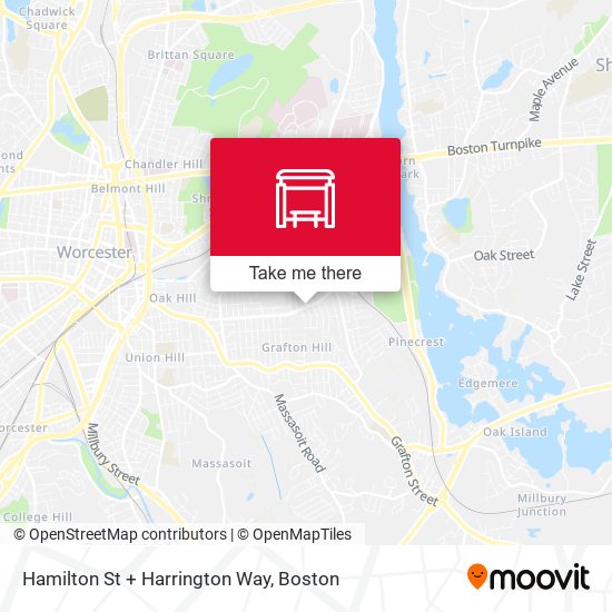 Hamilton St + Harrington Way map