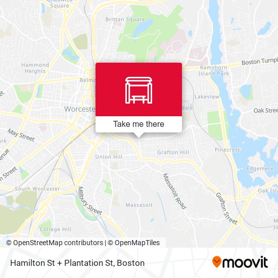 Hamilton St + Plantation St map