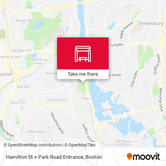 Hamilton St + Park Road Entrance map