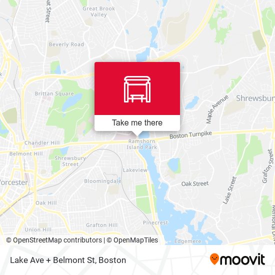 Lake Ave + Belmont St map