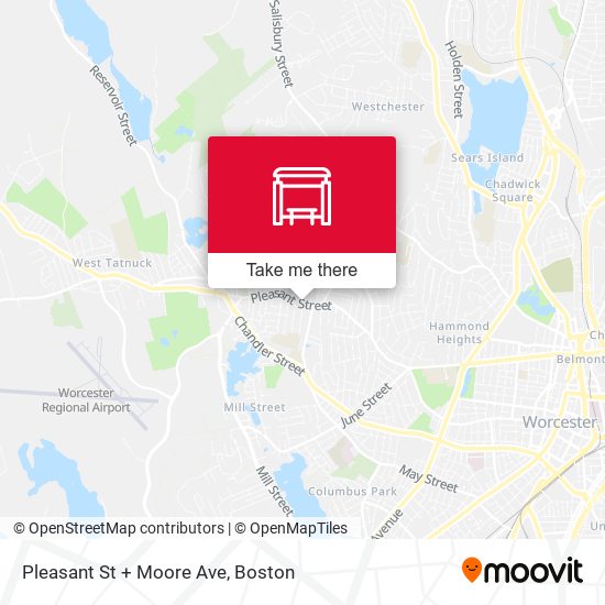 Pleasant St + Moore Ave map